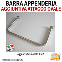 Carica l'immagine nel visualizzatore di Gallery, BARRA PARETE APPENDERIA X TUBO OVALE APPENDIABITI PORTA ABITI ARREDO NEGOZIO attrezzatura esposizione negozio portabiti appendino aggiuntivo attacco barra ovale alta portata attrezzatura negozi