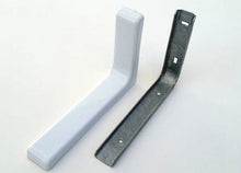 Carica l'immagine nel visualizzatore di Gallery, 2pz REGGIMENSOLA A L IN METALLO CON COVER BIANCA L 18cm REGGIRIPIANO STAFFA SUPPORTO