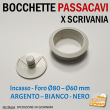 Carica l'immagine nel visualizzatore di Gallery, miglior passacavi bianca tonda per mobili ufficio e casa