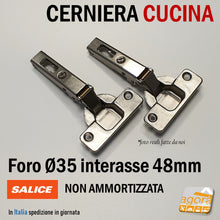 Carica l'immagine nel visualizzatore di Gallery, cerniera a molla per mobili italiano rapida robusta salice diritta