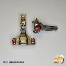 Carica l'immagine nel visualizzatore di Gallery, cerniera wurth boccole rosse salice alta resistenza compatibile con basette salice wurth h0 e h3