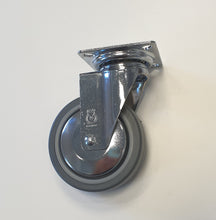 Carica l'immagine nel visualizzatore di Gallery, RUOTE RUOTA GIREVOLE D80mm GRIGIA CON PIASTRA 60x60 ANTITRACCIA CROMATA AVO TREKI libera