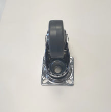 Carica l'immagine nel visualizzatore di Gallery, RUOTE RUOTA GIREVOLE D60mm GRIGIA CON PIASTRA 60x60 ANTITRACCIA CROMATA AVO TREKI piastra