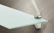 Carica l'immagine nel visualizzatore di Gallery, reggimensola a pellicano cromato lucido per mensole di legno e vetro reggivetro