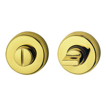 Carica l'immagine nel visualizzatore di Gallery, ROSETTA PORTA BOCCHETTA LIBERO/OCCUPATO WC MONETA X BAGNO SICUREZ BAMBINI HOPPE OTTONE LUCIDO D44 F71