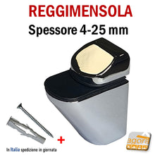 Carica l'immagine nel visualizzatore di Gallery, reggimensola a pellicano a muro, cromato lucido con tassello e vite per il montaggio