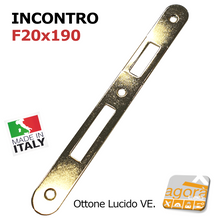 Carica l'immagine nel visualizzatore di Gallery, Riscontro Gaccia 200 Bonaiti 190x20 Ottone Lucido V. x Serrature 2001 Meccaniche