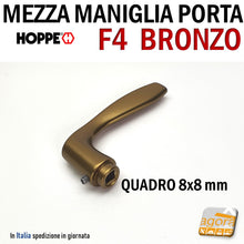 Carica l'immagine nel visualizzatore di Gallery, Maniglia per porte in metallo alluminio hoppe originale mezza maniglia attacco femmina quadro 8x8 mm con grano