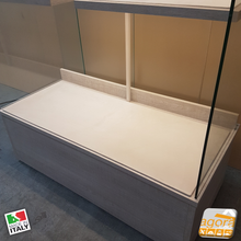 Carica l'immagine nel visualizzatore di Gallery, mobile gioielleria profumeria su ruote centrale illuminato con vetro e velluto chiave espositore gondola ottica