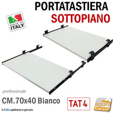Carica l'immagine nel visualizzatore di Gallery, PORTATASTIERA PC SOTTOPIANO ESTRAIBILE TAT4 PIANETTO AGGIUNTIVO RIPIANO X SCRIVANIA PIANO 70x40 CM regolabile in altezza anche su misura e personalizzata
