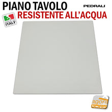 Carica l'immagine nel visualizzatore di Gallery, PIANO RICAMBIO TAVOLO BAR in Resina sottile e robusto bianco e nero con boccole filetto metrico M 6 mm interasse 297 x 297 mm
