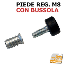Carica l'immagine nel visualizzatore di Gallery, PIEDI PIEDE PIEDINO M8 IN GOMMA CON BUSSOLA X MOBILI TELAI SGABELLI