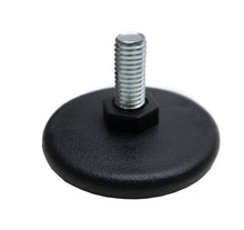 Load image into Gallery viewer, PIEDI PIEDINO REGOLABILE D60 FILETTATO M10x25MM IN PLASTICA NERA X TAVOLI TELAI GROSSO