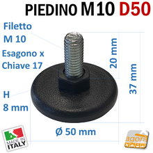 Carica l'immagine nel visualizzatore di Gallery, piede per mobile piede grande per telai piedino alta portata m10mm