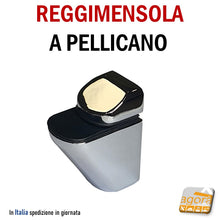 Carica l'immagine nel visualizzatore di Gallery, reggimensola a pellicano a muro cromato lucido con tassello e vite per il montaggio morsetti