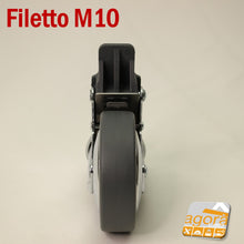 Carica l'immagine nel visualizzatore di Gallery, ruota ruote gommate in gomma grigia treki x uso nei locali commerciali ruota in gomma antigraffiio filetto m10 diametro ruota 80mm cromata avo x carichi non troppo pesanti