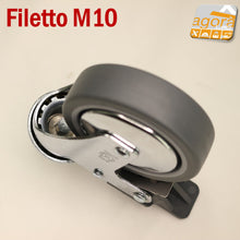 Carica l'immagine nel visualizzatore di Gallery, ruota ruote gommate con o senza freno x uso nei negozi o nei locali commerciali ruota in gomma antitraccia x non rovinare il pavimento filetto m10 diametro 80