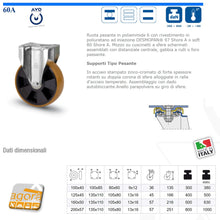 Load image into Gallery viewer, Ruote originali avo nucleo poliammide rivestimento poliuretano desmopan 97 shore A 60A