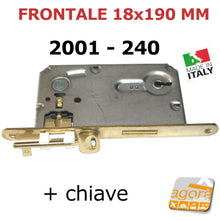 Carica l'immagine nel visualizzatore di Gallery, SERRATURA PORTA PATENT FRONTALE 18x190mm BONAITI IN METALLO OTTONE E50