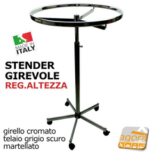 Carica l'immagine nel visualizzatore di Gallery, STENDER APPENDERIA ROTONDO GIREVOLE PORTABITI NEGOZIO ABBIGLIAMENTO VESTITI GM abiti