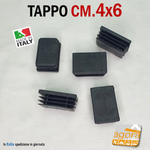 Carica l'immagine nel visualizzatore di Gallery, In plastica nera ben rifinito di qualità. Tappo Cappucci Estremità Tubo Rettangolare Plastica tubo otturazione coperchi. mm40x60 cm6x4 prezzo distributore industriale produttore produzione materiali plastici. Tappi disponibili spedizione veloce. Inserto a lamelle