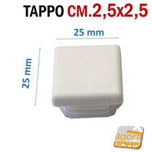 Carica l'immagine nel visualizzatore di Gallery, tappo 25x25 bianco misure rifinito bello x testa a vista