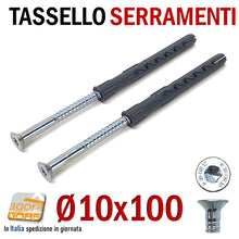 Carica l'immagine nel visualizzatore di Gallery, TASSELLO PROLUNGATO NYLON 10X80 10X100 VITE ACCIAIO WUR WURTH SERRAMENTI FORO 10mm SHARK