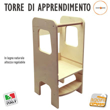 Carica l'immagine nel visualizzatore di Gallery, Learning Table Torretta di apprendimento regolabile italia legno naturale alta qualità