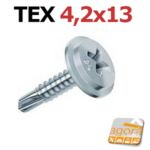 Carica l'immagine nel visualizzatore di Gallery, 1000pz VITI VITE TEX 4,2x13 AUTOPERFORANTE TESTA LARGA PER CARTONGESSO ZINCATA BIANCA PH