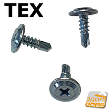 Carica l'immagine nel visualizzatore di Gallery, 1000pz VITI VITE TEX 4,2x13 AUTOPERFORANTE TESTA LARGA PER CARTONGESSO ZINCATA BIANCA PH X METALLO