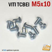 Carica l'immagine nel visualizzatore di Gallery, VITI TCBEI 5X10 ZINCATE A BRUGOLA ESAGONO INCASSATO FILETTO METRICO BULLONE DISTRIBUZIONE