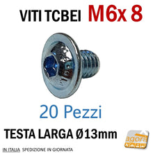 Carica l'immagine nel visualizzatore di Gallery, brugola testa larga bombata zincata filettata M6x8mm lunghezza 8mm iso7380-2 10-9