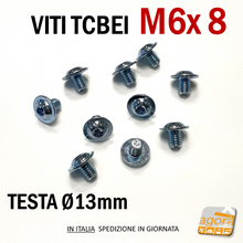 Carica l'immagine nel visualizzatore di Gallery, brugola testa larga bombata VITE VITI TCBEI FL M 6x 8 ZINCATO BIANCO TESTA CILINDRICA BOMBATA BRUGOLA MA6
