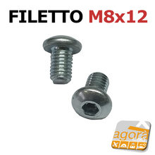 Carica l'immagine nel visualizzatore di Gallery, VITI VITE TCBEI M8X12 ZINCATO FILETTO METRICO TESTA CILINDRICA BOMBATA ESAGONO