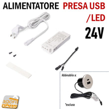 Load image into Gallery viewer, Alimentatore per strip LED EMUCA LED SMART 24V DC per luci led presa USB plugy DRIVER alimentatori compatti
