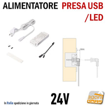 Load image into Gallery viewer, Alimentatore per strip LED EMUCA LED SMART 24V DC per luci led presa USB plugy DRIVER 5152420
