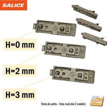 Load image into Gallery viewer, BASE FOR SALICE LINEAR SPRING HINGE ADJUSTABLE QUICK COUPLING H=2 WITH EURO BARPGR29 SCREW
