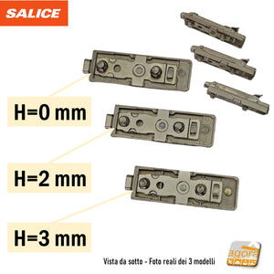 BASE FOR SALICE LINEAR SPRING HINGE ADJUSTABLE QUICK COUPLING H=2 WITH EURO BARPGR29 SCREW