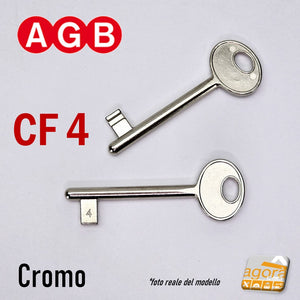 Chiave per porta interna serratura patent AGB cromo cromata nichelata normale standard semplice originale cf 4 N4