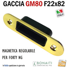 Carica l'immagine nel visualizzatore di Gallery, Riscontro Gaccia Bonaiti GM80 Magnetica Contropiastra per Serrature FORTY NG Regolabile Ottone Lucido Controcartella per serratura

