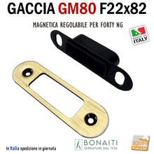Load image into Gallery viewer, Riscontro Gaccia Bonaiti GM80 Magnetica Contropiastra per Serrature FORTY NG SMART Frontalino controcartella 82 x 22 mm



