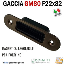 Carica l'immagine nel visualizzatore di Gallery, Riscontro Gaccia Bonaiti GM80 Magnetica Contropiastra per Serrature FORTY NG Regolabile Bronzo Verniciato Controcartella per serratura
