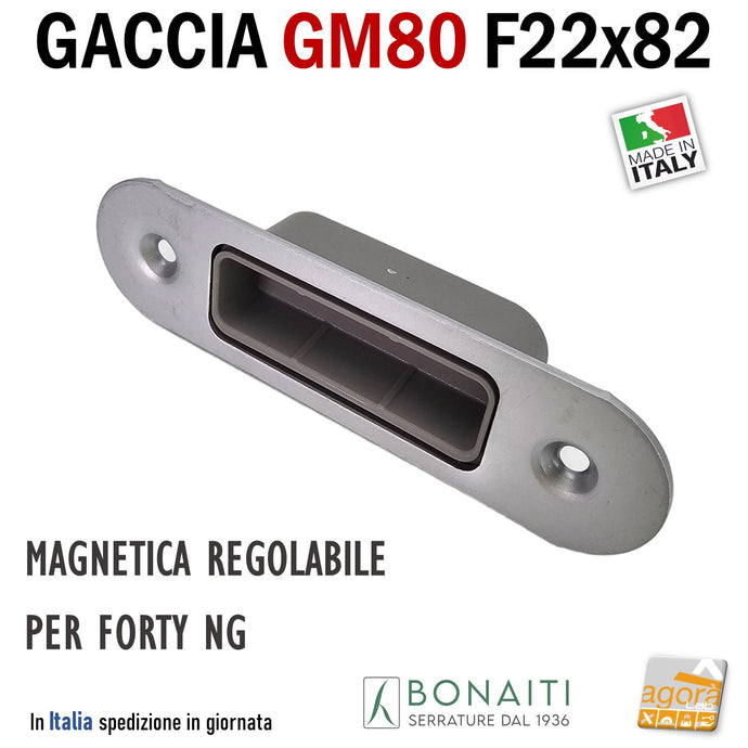 Riscontro Gaccia Bonaiti GM80 Magnetica Contropiastra per Serrature FORTY NG Regolabile cromo opaco