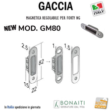 Load image into Gallery viewer, Riscontro Gaccia Bonaiti GM80 Magnetica Contropiastra per Serrature FORTY NG Regolabile
