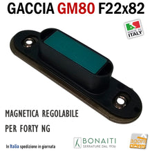 Carica l'immagine nel visualizzatore di Gallery, Riscontro Gaccia Bonaiti GM80 Magnetica Contropiastra per Serrature FORTY NG e Bonaiti SMART Regolabile Bronzo Verniciato Controcartella per serratura mm 82x22 bordo tondo incontro magnetico 4GM80000+5
