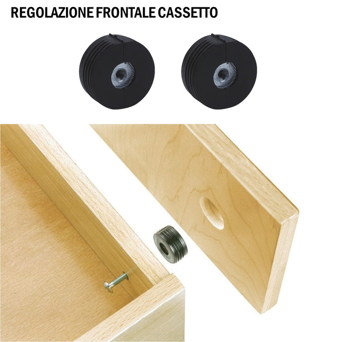 ECCENTRICO PER LA REGOLAZIONE DEL FRONTALE DEL CASSETTO BUSSOLA REGOLABILE WURTH D25X12