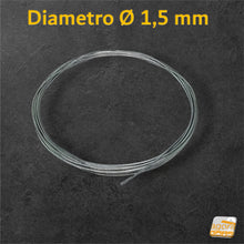 Carica l'immagine nel visualizzatore di Gallery, fune intrecciata acciaio zincato cavetto acciaio cavi intrecciati zincati filo fili metallo diametro 1.5mm D1,50mm mm1.5 Ø1,5
