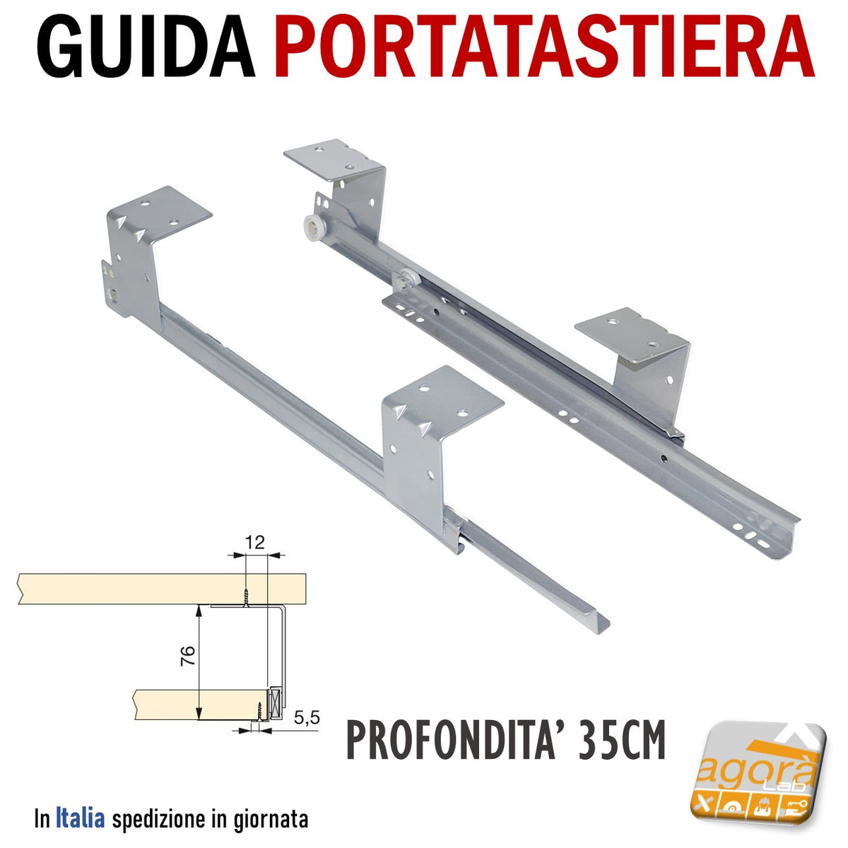DEEP EXTRACTABLE UNDER-TABLE KEYBOARD RACK GUIDE. 35CM X DESK TOP SHEL ...