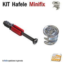 Carica l'immagine nel visualizzatore di Gallery, Giuntione per Pannelli Minifix KIT GIUNTO+PERNO Hafele D15 L34mm SP19
