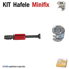 Carica l'immagine nel visualizzatore di Gallery, Giuntione per Pannelli Minifix KIT GIUNTO+PERNO Hafele D15 L34mm SP19
